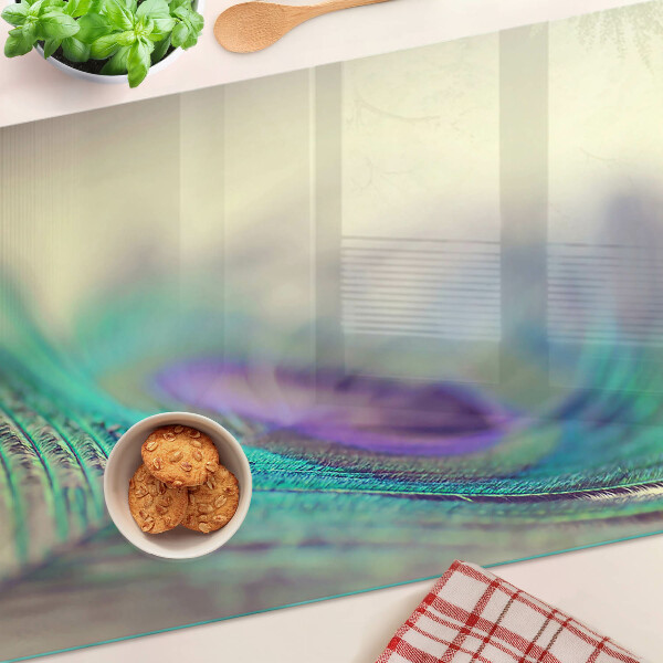 Tagliere in vetro temperato con motivo 'goccia sulla foglia'