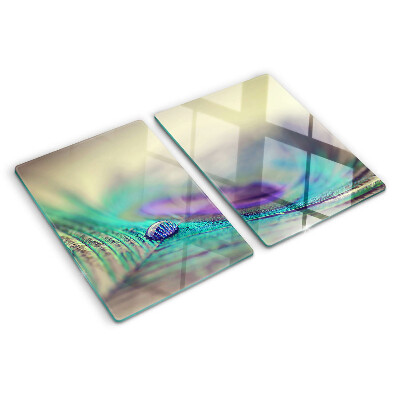 Tagliere in vetro temperato con motivo 'goccia sulla foglia'