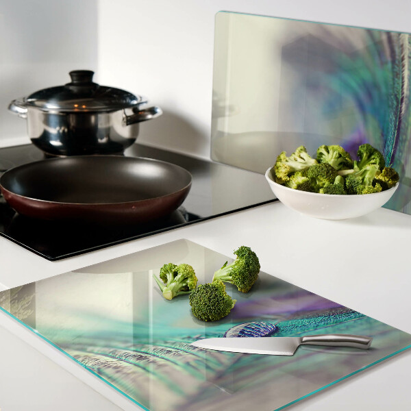 Tagliere in vetro temperato con motivo 'goccia sulla foglia'