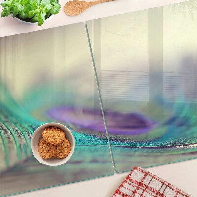 Tagliere in vetro temperato con motivo 'goccia sulla foglia'