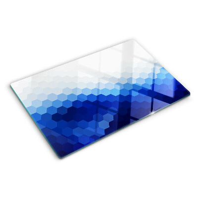 Tagliere in vetro temperato Esagoni blu in gradienti
