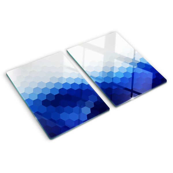 Tagliere in vetro temperato Esagoni blu in gradienti