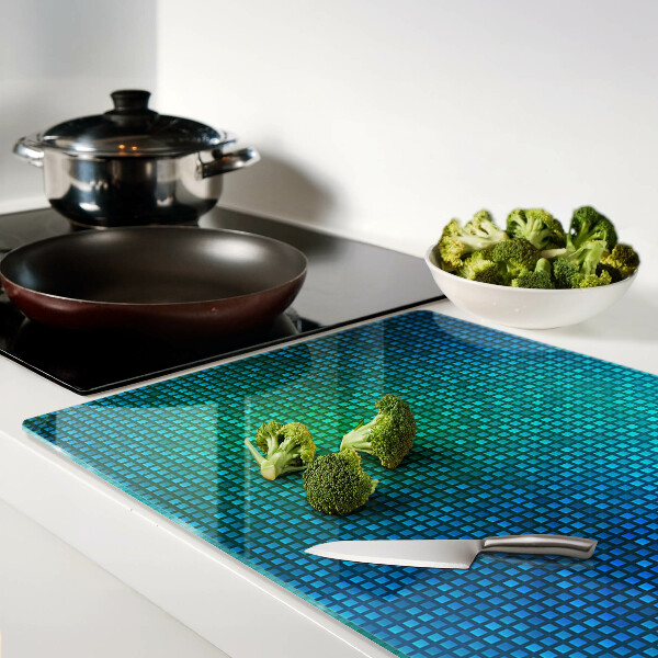 Tagliere in vetro temperato con una sfumatura di colori nei toni del blu