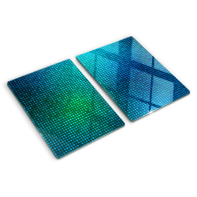 Tagliere in vetro temperato con una sfumatura di colori nei toni del blu