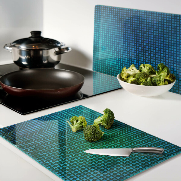 Tagliere in vetro temperato con una sfumatura di colori nei toni del blu