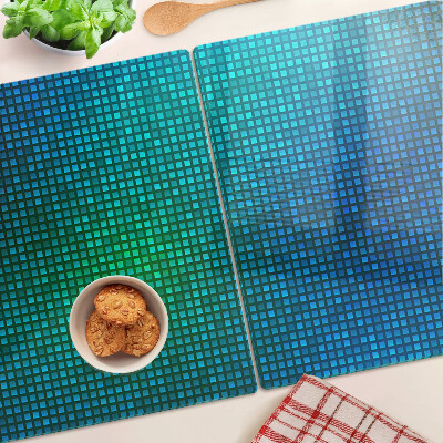 Tagliere in vetro temperato con una sfumatura di colori nei toni del blu