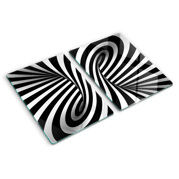 Tagliere in vetro Motivo a spirale in bianco e nero
