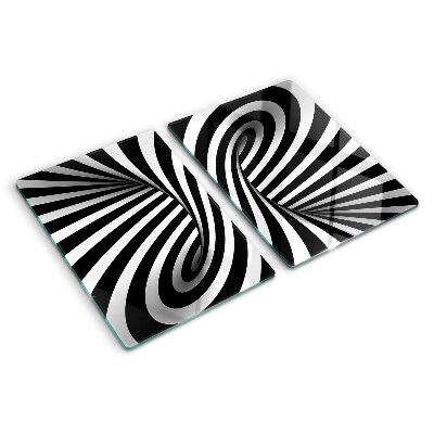 Tagliere in vetro Motivo a spirale in bianco e nero
