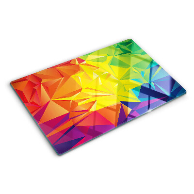 Tagliere in vetro con motivo geometrico colorato