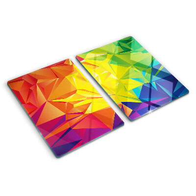 Tagliere in vetro con motivo geometrico colorato