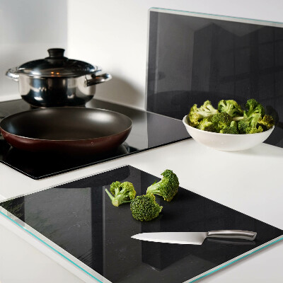 Tagliere in vetro temperato con finitura a motivo marmo nero