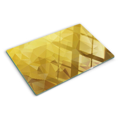 Tagliere in vetro temperato con motivo geometrico nei toni dell'oro