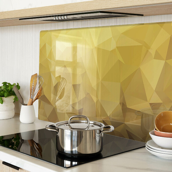 Tagliere in vetro temperato con motivo geometrico nei toni dell'oro