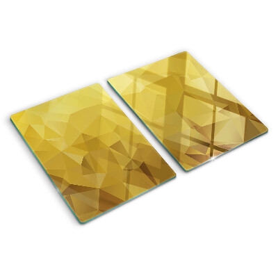 Tagliere in vetro temperato con motivo geometrico nei toni dell'oro