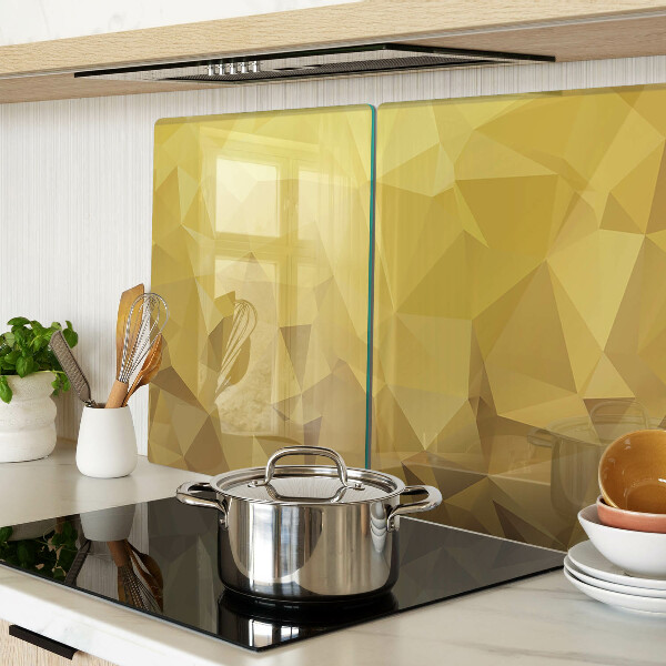 Tagliere in vetro temperato con motivo geometrico nei toni dell'oro