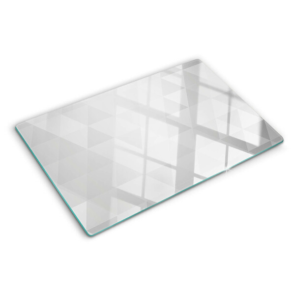 Tagliere in vetro temperato con motivi geometrici nei toni del grigio