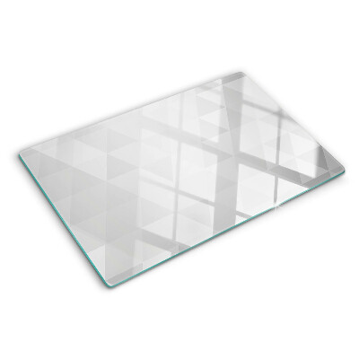 Tagliere in vetro temperato con motivi geometrici nei toni del grigio