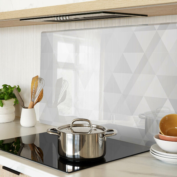 Tagliere in vetro temperato con motivi geometrici nei toni del grigio