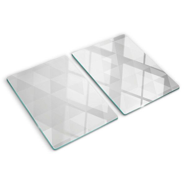 Tagliere in vetro temperato con motivi geometrici nei toni del grigio