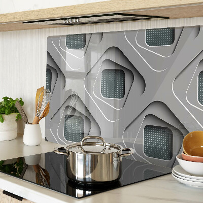 Tagliere in vetro temperato con motivi geometrici nei toni del grigio