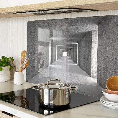 Tagliere in vetro con motivo a tunnel architettonico nei toni del grigio