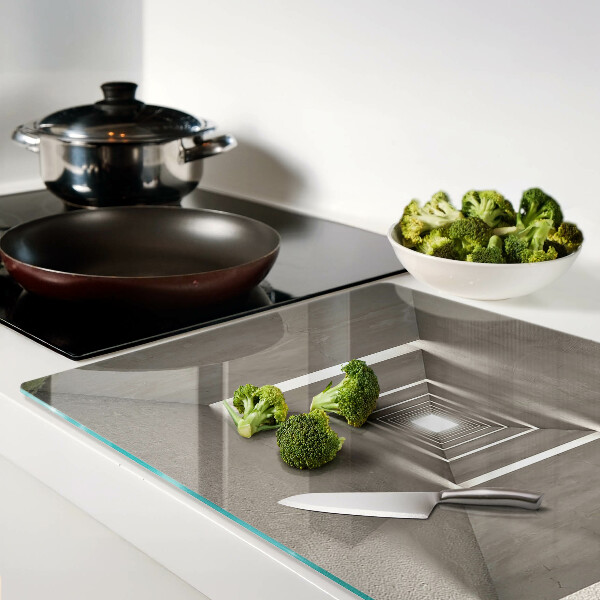 Tagliere in vetro con motivo geometrico a effetto profondità