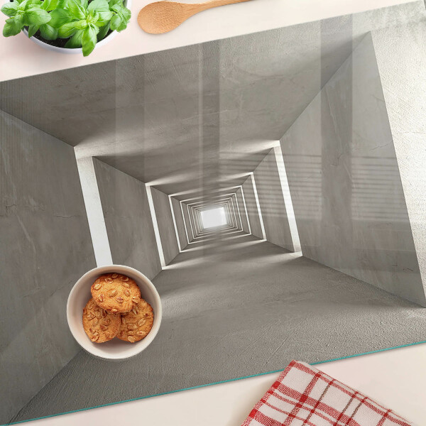 Tagliere in vetro con motivo geometrico a effetto profondità