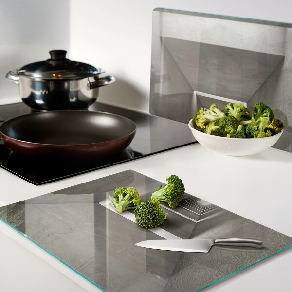 Tagliere in vetro con motivo geometrico a effetto profondità