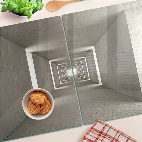 Tagliere in vetro con motivo geometrico a effetto profondità