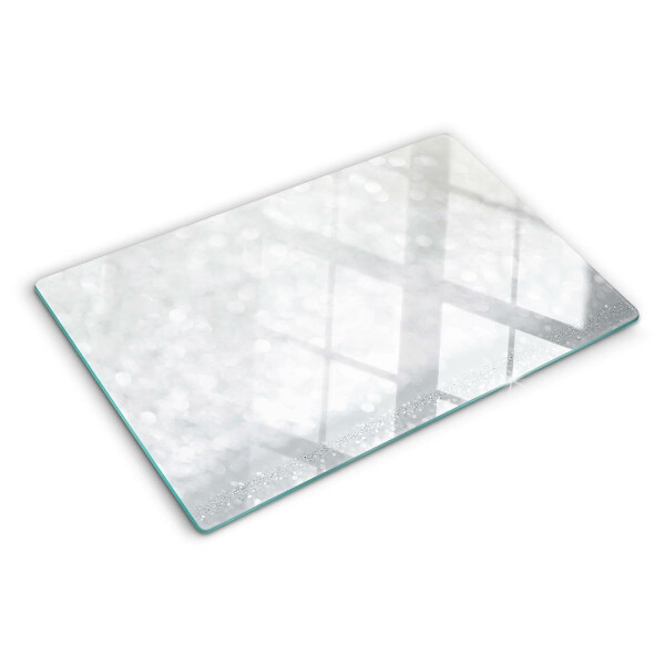 Tagliere in vetro temperato con motivo bokeh scintillante ed effetto luci