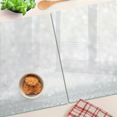 Tagliere in vetro temperato con motivo bokeh scintillante ed effetto luci