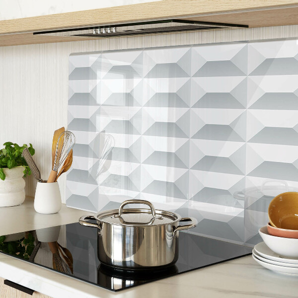 Tagliere in vetro temperato con motivo geometrico a cubi 3D