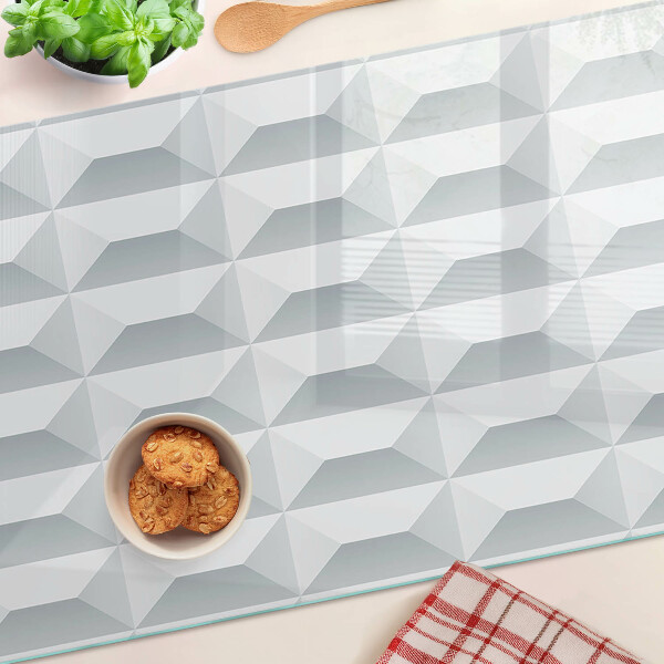 Tagliere in vetro temperato con motivo geometrico a cubi 3D