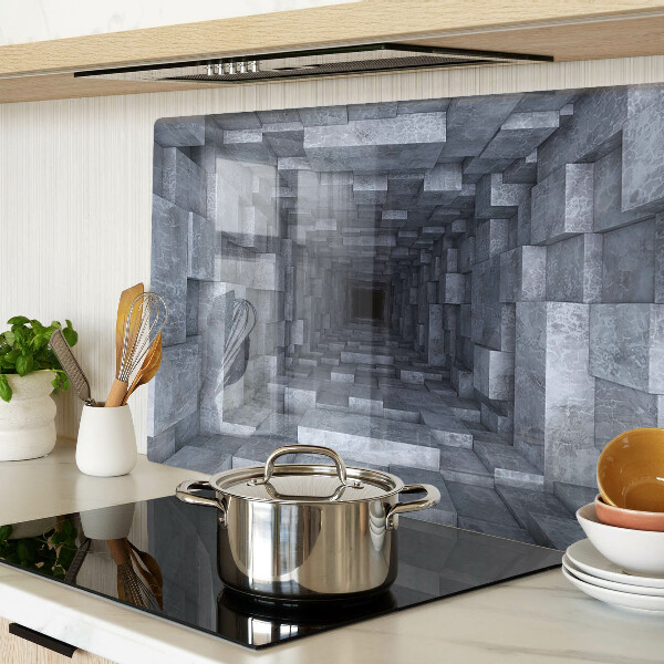 Tagliere in vetro temperato con stampa che crea l'illusione di un buco profondo