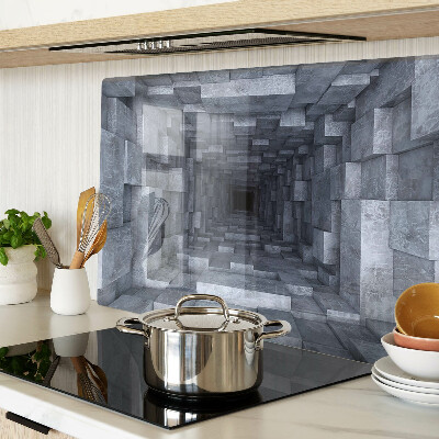 Tagliere in vetro temperato con stampa che crea l'illusione di un buco profondo