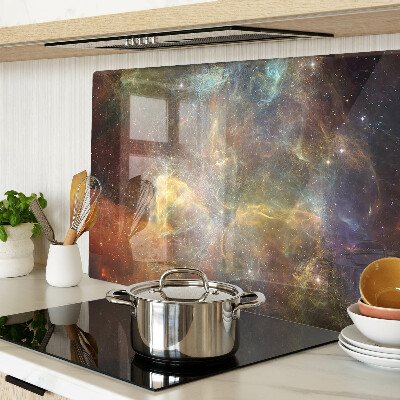 Tagliere in vetro temperato con stampa a motivo paesaggio cosmico galattico