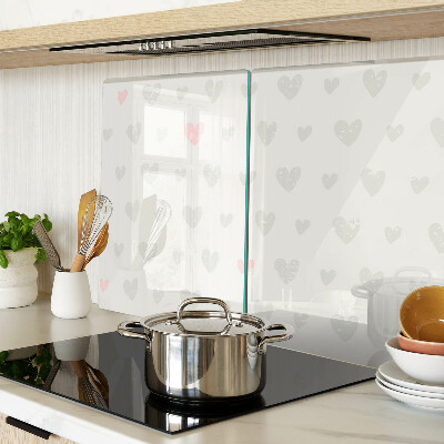 Tagliere in vetro temperato con motivo di cuoricini in diversi colori