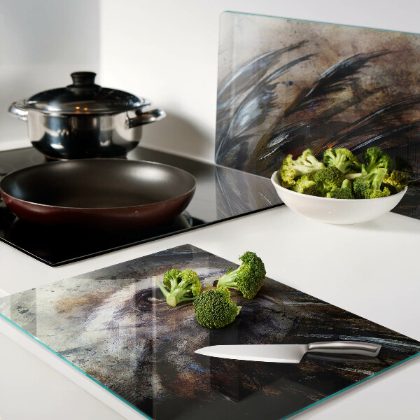 Tagliere in vetro con decorazione 