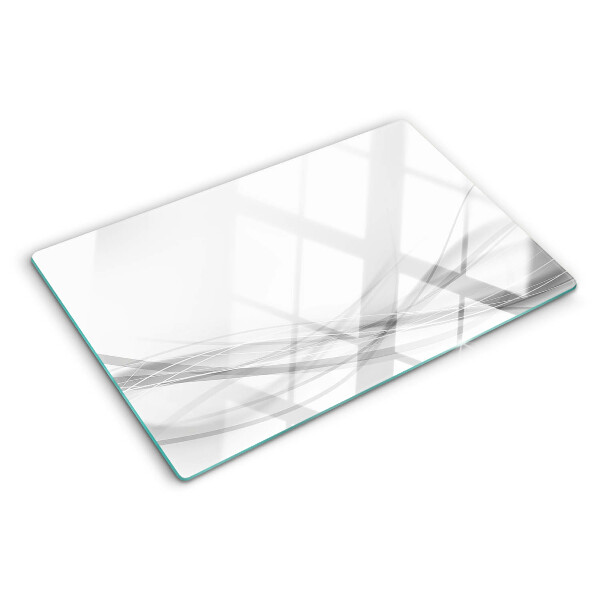 Tagliere in vetro temperato con motivo a linee e onde astratte