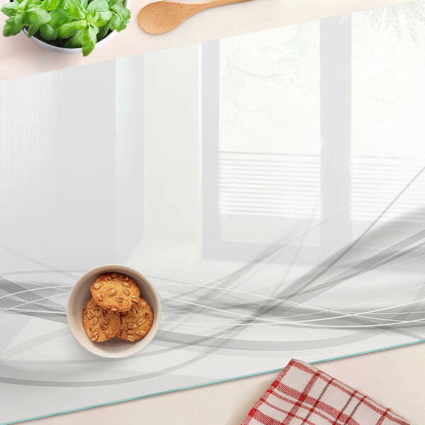 Tagliere in vetro temperato con motivo a linee e onde astratte