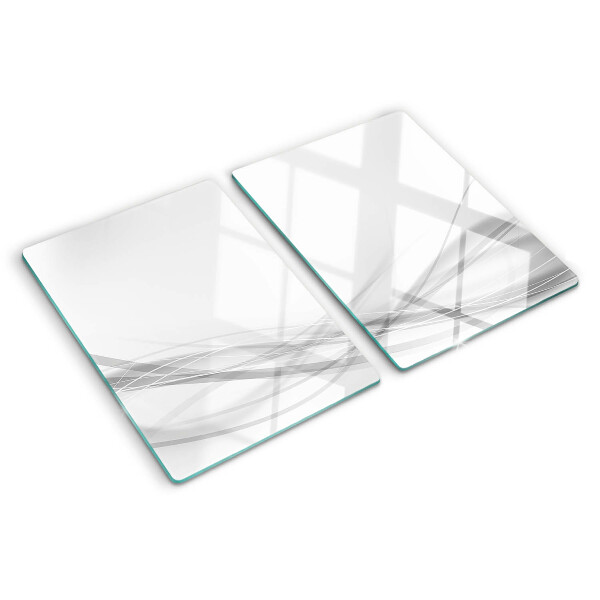 Tagliere in vetro temperato con motivo a linee e onde astratte