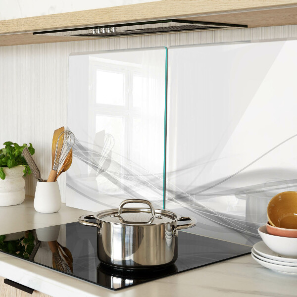 Tagliere in vetro temperato con motivo a linee e onde astratte