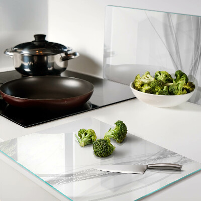 Tagliere in vetro temperato con motivo a linee e onde astratte