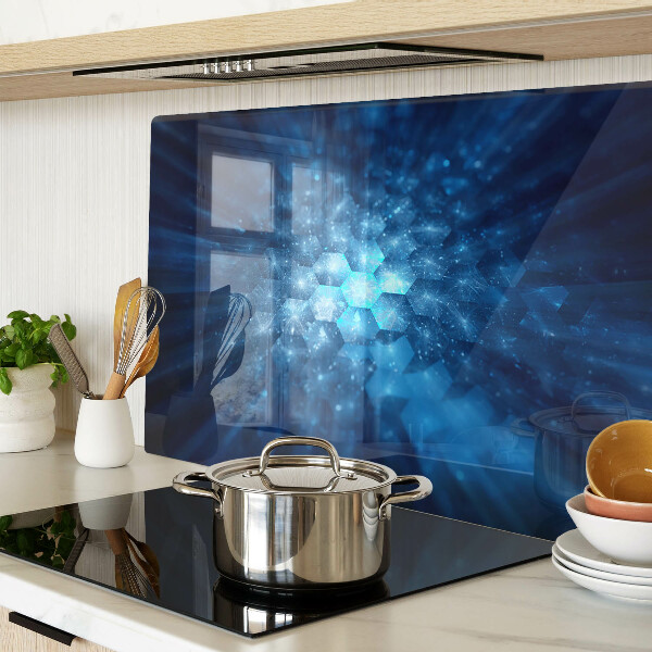 Tagliere in vetro temperato con motivo Raggi di luce blu