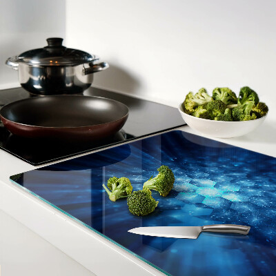 Tagliere in vetro temperato con motivo Raggi di luce blu