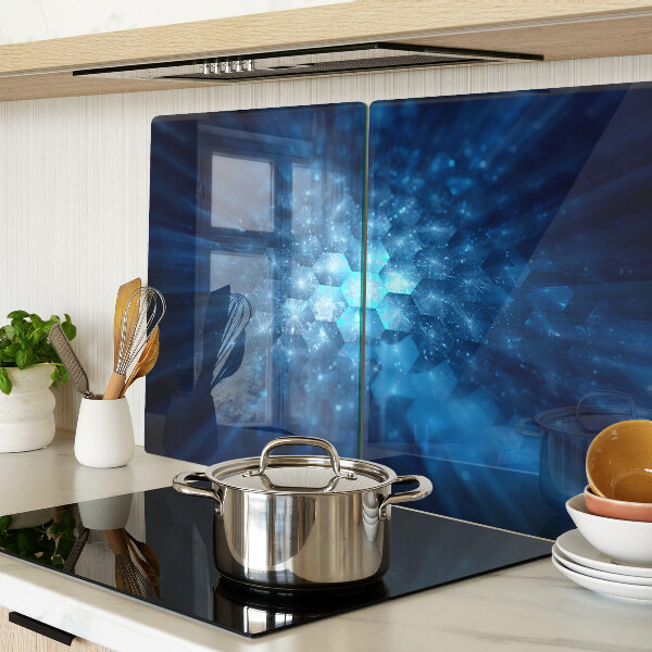 Tagliere in vetro temperato con motivo Raggi di luce blu