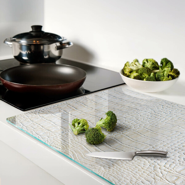 Tagliere in vetro temperato con motivo pelle di coccodrillo