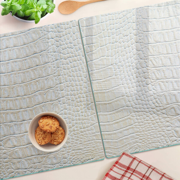 Tagliere in vetro temperato con motivo pelle di coccodrillo