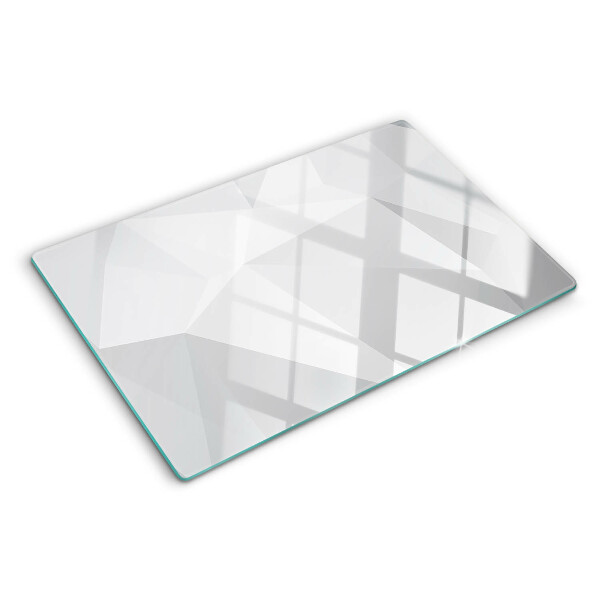 Tagliere in vetro temperato con motivi geometrici nei toni del grigio