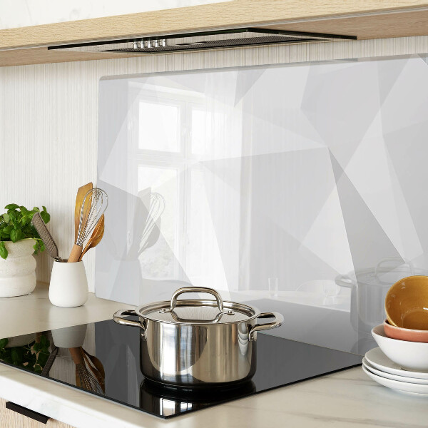 Tagliere in vetro temperato con motivi geometrici nei toni del grigio